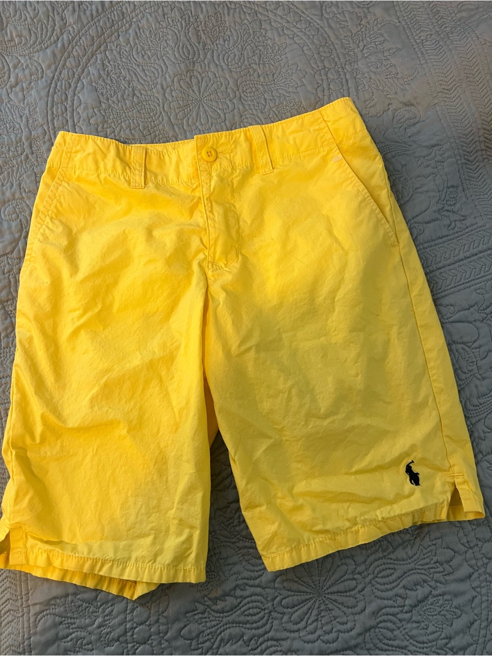 Polo by Ralph Lauren Bright Yellow Cotton Flat-Front Shorts